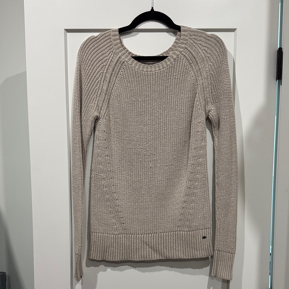 American Eagle Outfitters Light Taupe Crew Neck Sweater